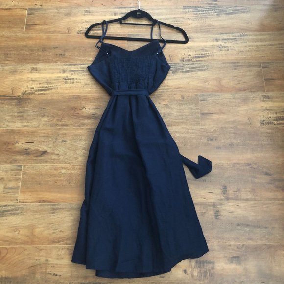 GAP Fit and Flare Cami Belted Linen-Cotton Dress - Picture 11 of 16